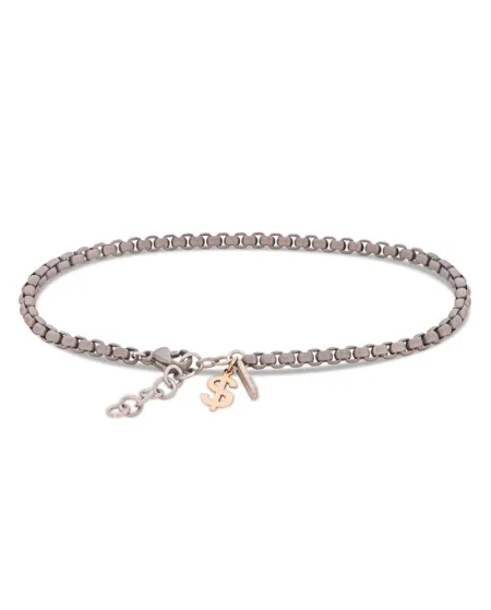 Bracciale MANO|J Scooby doo in Titanio con Dollaro in Oro