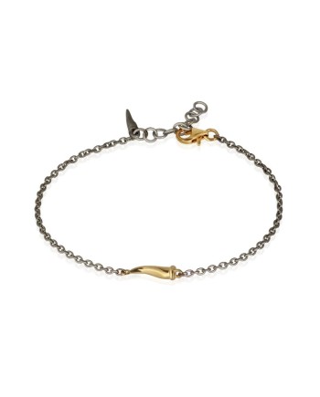 MANO|J Charms Titanium Bracelet with Gold Horn