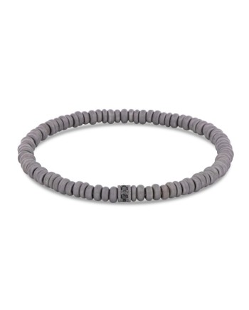 Bracciale a Molla MANO|J in Titanio con Diamanti Neri