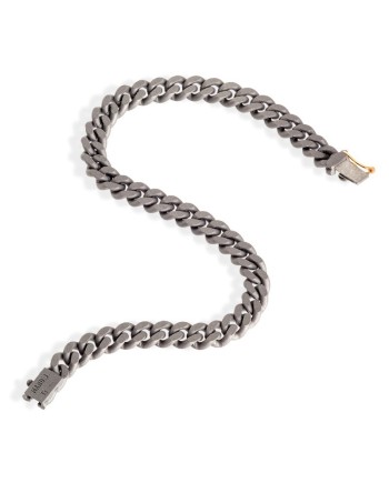 Bracciale MANO|J Groumette in Titanio con Chiusura in Oro con Diamante