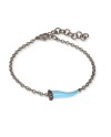 Bracelet MANO|J Charms en titane avec corne bleue et diamants noirs