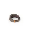 Bague MANO|J en titane avec diamants noirs et or