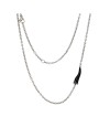 MANO|J Charms Titanium Necklace with Black Horn and Black Diamonds