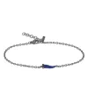 MANO|J Charms Titanium Bracelet with Small Avio Blue Horn and Black Diamonds