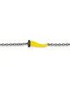 MANO|J Charms Titanium Bracelet with Yellow Horn and Black Diamonds
