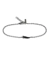 MANO|J Charms Titanium Bracelet with Small Black Horn and Black Diamonds
