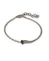 Bracciale MANO|J Charms in Titanio con Cornetto e Diamanti Neri