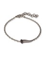 MANO|J Charms Titanium Bracelet with Horn and Black Diamonds