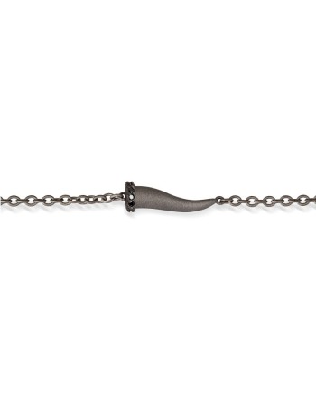 MANO|J Charms Titanium Bracelet with Horn and Black Diamonds