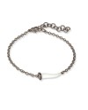Bracelet MANO|J Charms en titane avec corne blanche et diamants noirs