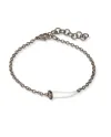 MANO|J Charms Titanium Bracelet with White Horn and Black Diamonds