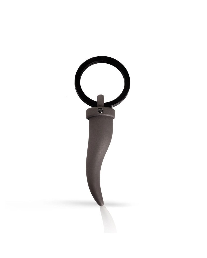 MANO|J Titanium Keychain with Horn and Black Diamond