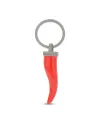 Portachiavi MANO|J in Titanio con Cornetto Rosso e Diamante Nero