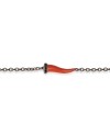 Bracciale MANO|J Charms in Titanio con Cornetto Rosso e Diamanti Neri