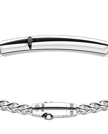 Bracciale Zancan Cosmopolitan in argento con croce e spinello nero