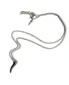 MANO|J Charms Titanium Necklace with Black Horn and Black Diamonds