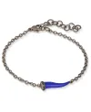 MANO|J Charms Titanium Bracelet with Avio Blue Horn and Black Diamonds