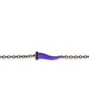 Bracelet MANO|J Charms en titane avec corne violette et diamants noirs