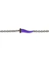 MANO|J Charms Titanium Bracelet with Purple Horn and Black Diamonds