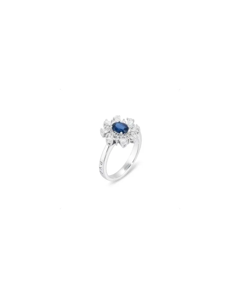 Ponte Vecchio Benvenuto Ring in White Gold with Diamonds and Sapphire
