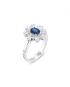 Ponte Vecchio Benvenuto Ring in White Gold with Diamonds and Sapphire