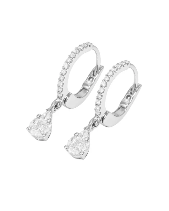 Boucles d'oreilles Ponte Vecchio Benvenuto en or blanc et diamants
