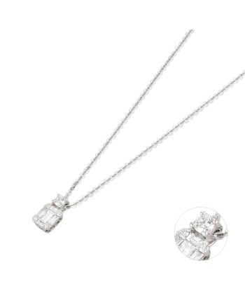 Ponte Vecchio Benvenuto Pendant Necklace in White Gold with Diamonds