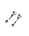 Boucles d'oreilles pendantes Ponte Vecchio Benvenuto en or blanc avec rubis