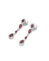 Ponte Vecchio Benvenuto Pendant Earrings in White Gold with Rubies