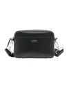Sac bandoulière quotidien Pineider en cuir lisse noir
