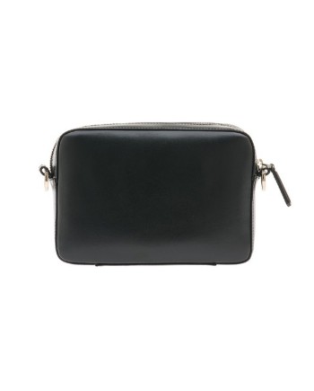 Sac bandoulière quotidien Pineider en cuir lisse noir