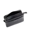 Sac bandoulière quotidien Pineider en cuir lisse noir