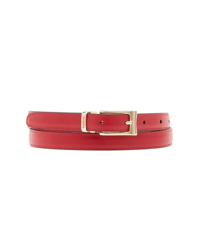 Pineider Daily Women's Belt in Smooth Red Leather