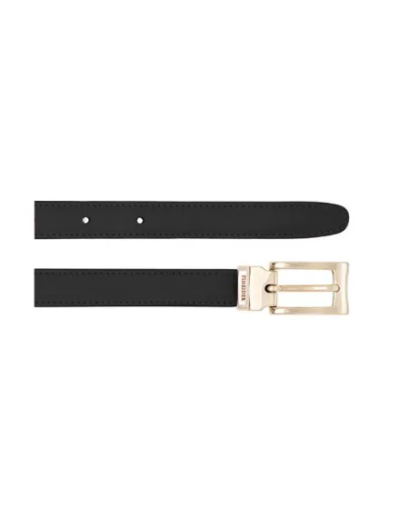 Pineider Daily Women's Belt in Smooth Black Leather