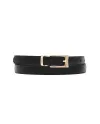 Pineider Daily Women's Belt in Smooth Black Leather