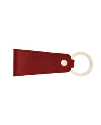 Pineider Daily Keychain in Red Tumbled Leather