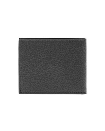 Portefeuille Pineider en cuir noir vieilli à 6 compartiments