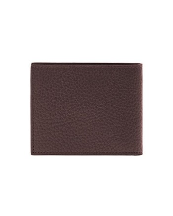 Portefeuille Pineider en cuir vieilli couleur rhum, 6 compartiments