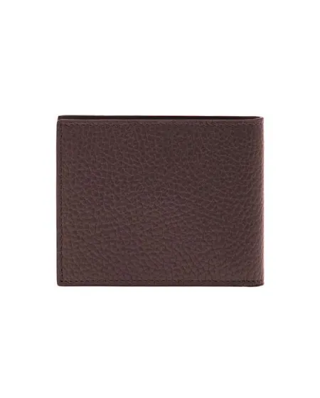 Portefeuille Pineider en cuir vieilli couleur rhum, 6 compartiments