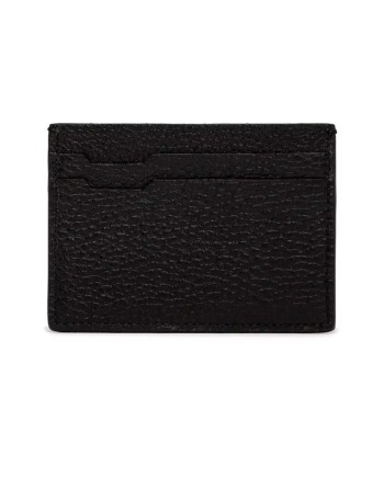 Pineider Card Holder in Black Tumbled Leather 4 Compartments