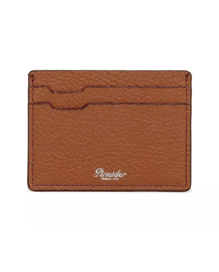 Porte-cartes Pineider en cuir vieilli marron, 4 compartiments