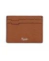 Pineider Card Holder in Brown Tumbled Leather 4 Compartments