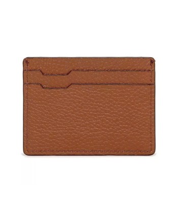 Pineider Card Holder in Brown Tumbled Leather 4 Compartments