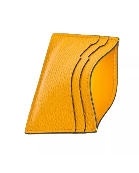 Porta Carte Pineider in Pelle Gialla Bottalata 4 Scomparti