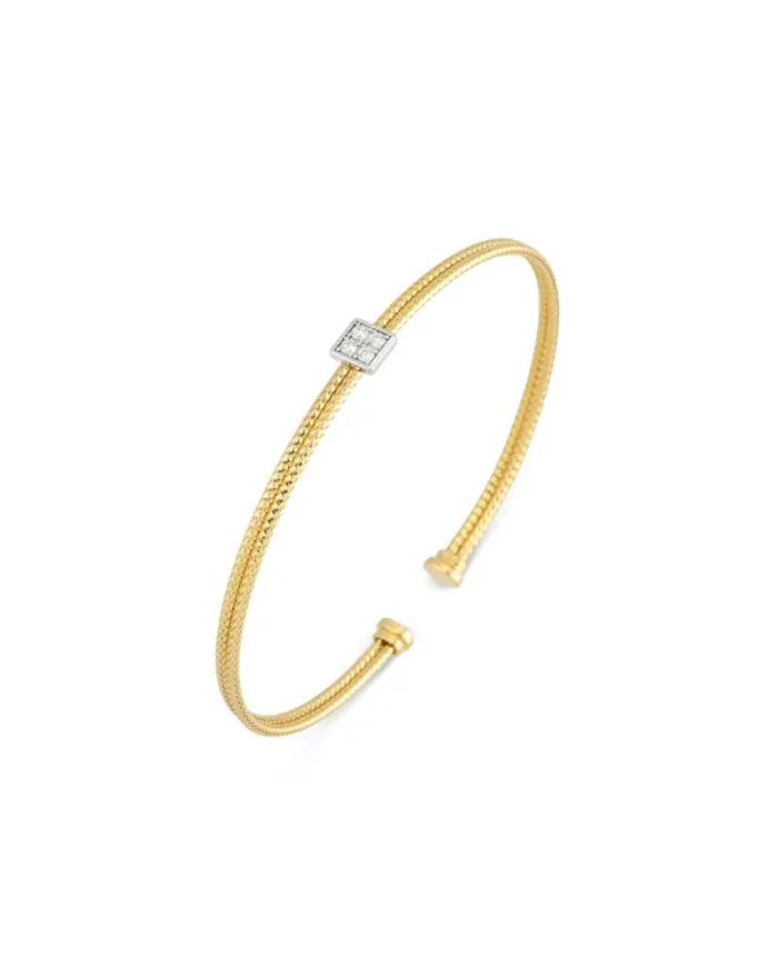 Ponte Vecchio Nobile New Bracelet in Yellow Gold with Diamond Pavé