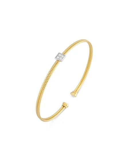 Ponte Vecchio Nobile New Bracelet in Yellow Gold with Diamond Pavé