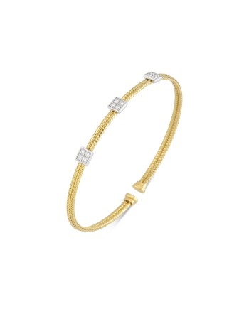 Bracciale Ponte Vecchio Nobile New in Oro Giallo con 3 Pavé di Diamanti
