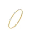 Bracciale Ponte Vecchio Nobile New in Oro Giallo con 3 Pavé di Diamanti