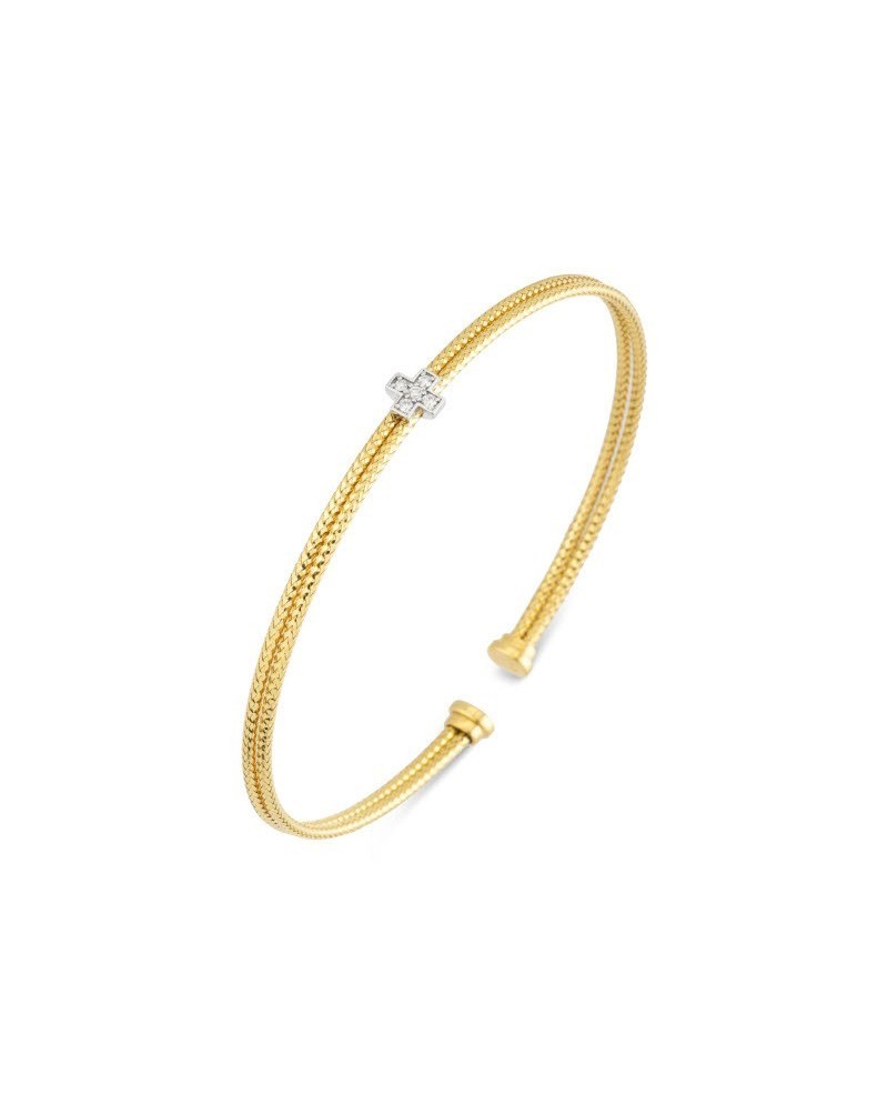 Ponte Vecchio Nobile New Bracelet in Yellow Gold with Diamond Cross
