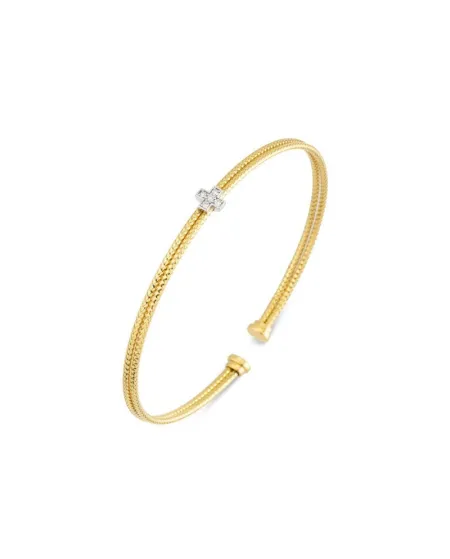 Nouveau bracelet Ponte Vecchio Nobile en or jaune avec croix en diamant